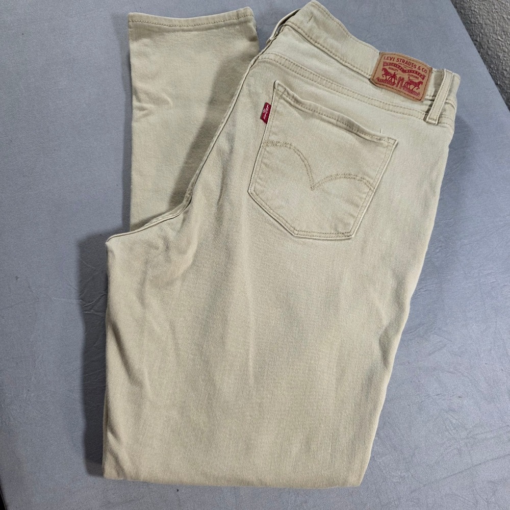 Levis 311 Shaping Skinny Jeans Womens 33/16‎ Tan Cream Stretch Denim Pants
